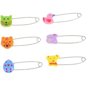 Angoily 30pcs Animal Baby Safety Pin Plastic Baby Safety Pin Safety Brooch for Diaper Leak-Proof Comfortable Claws Design Animal Head