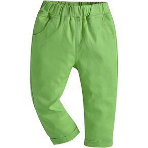 iiniim Baby Boys Comfortable Flat-Front Pants Jeans Toddler Pull-on Denim Casual Pants Trousers