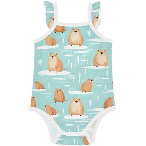 Baby Girls Bodysuit Summer Summer Shuffeless Rompers One Piece One Cotton Comples Throud for Nevid Born