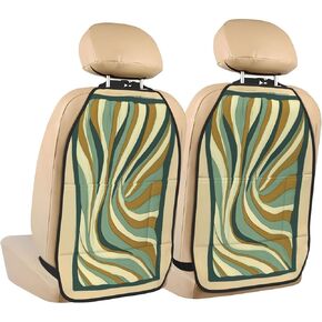 Zebra Skin Minimalist Car Seat Back Kick Protectors,2 Pack Kick Mats with Storage Pockets for Vehicles to Protect from Dirt Mud Scratches