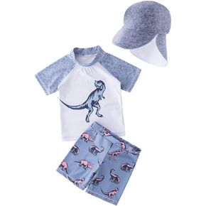 Lxkikmmm Baby Toddler Boys 3 قطع مجموعات ملابس السباحة بدلة السباحة حراس