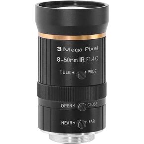 Microscope H_D 3mp 8-50mm 1/2.5″ Lens C Mount F1.4 Manual IRIS Lens Camera Lens for Video Recording Live Stream Surveillance Camera