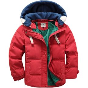 Toddler Kids Baby Boys Girls Winter Warm Long Sleeve Jacket Outerwear Coats Removable Hooded Padded Boys Dress