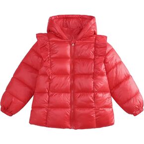Winter Coats Kids Toddler Baby Boys Girls Solid Padded Jacket Infant Winter Warm Clothes 4t Light (Red, 4-5 Years)