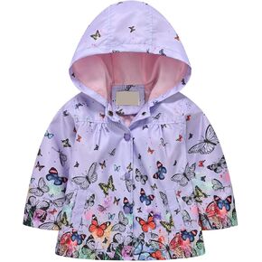Toddler Kids Baby Boys Girls Long Sleeve Prints Windproof Jacket Hooded Lightweight Kids Coats Snow Jackets for