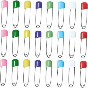 100Pcs Diaper Pins with Plastic Heads Nappy Safety Pins for Cloth Diapers Durable Locking Closures for Clothing and Bibs