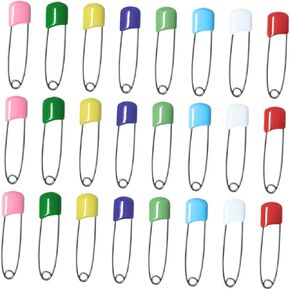 100Pcs Plastic Head Safety Pins for Cloth Diapers Bibs and Nappies Heavy Pins with Fastener for Crafts and Securing Blankets