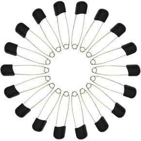 100 Pcs 5.5cm Small Diaper Pins Plastic Safety Pins Baby Clothes Pins Black Craft Safety Pins Nappy Baby Pins with Locking Closures