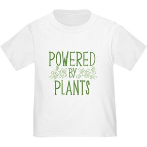 CafePress Powered by Plants Toddler T Shirt Cute Toddler Graphic Tee, 100% Cotton