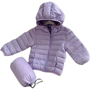 Kids Boys and Girls Lightweight WaterProof Packable Hooded Puffer Down Coat for 2-9 Years