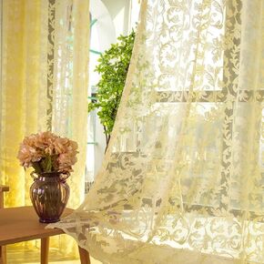 Linen Sheer Curtains Window Treatments Rod Pocket for Living Room Bedroom Country Style High-End Fabric (2 Panels, W 54 x L 90 inch, Pink)