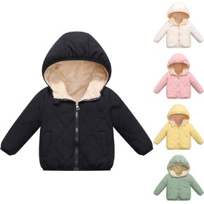 Winter Coats for Toddler Kids Boys Girls Light Puffer Snow Clothes Warm Thick Hooded Down Jacket for 2-7 Year