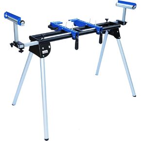 Miter Saw Stand with Wheels, Folding & Portable, Aluminum & Steel, Sturdy & Adjustable, Workpiece Support