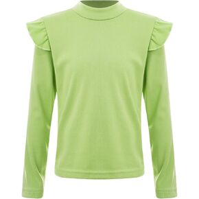 Kids Girls Thermal Shirts Long Sleeve Mock Neck Undershirt T-Shirt Solid Color Baselayer Top