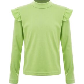 YiZYiF Kids Girls Thermal Shirts Undershirt Long Sleeve Mock Neck T-Shirt Thermal Underwear Solid Color Top Base Layer
