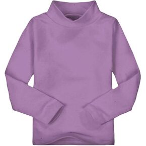 Toddler Girl Solid Color Medium Collar Long Sleeve Basic Shirt Sprint Fall Winter Undershirt Bottom Tops