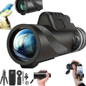 Stscope360 Monocular, Stethoscope 360 Monocular Set High Powered, STS Scope 360, Portable HD Night Vision Long Range with Phone Adapter & Tripod (40 * 60,Black)