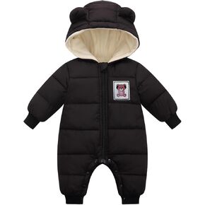 Baby Undershirts 3-6 Months Toddler Girl Boy Long Sleeved Hooded Down Cotton 1 Crawling Suit With Extra Cool Bodysuit