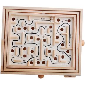 Wooden Bead Maze Game for Educational Balancing Beads Puzzle Enhances Problem Solving Logic Skills for Boys Safe Wooden Design