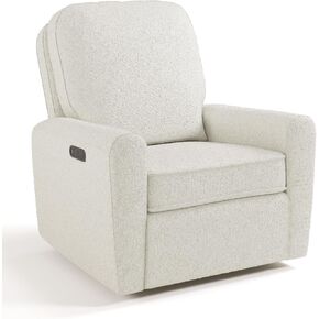 Storkcraft Amalfi Deluxe Power Recliner Swivel Glider (Ivory Boucle) – Premium Electronic Power Recliner for Nursery, Includes Dual-USB Charging Port with USB-A & USB-C, Glider Rocking Chair