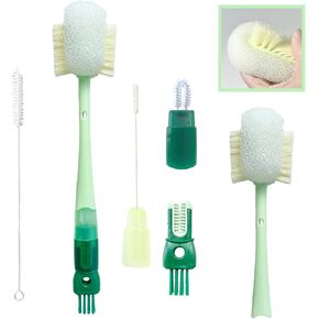 2 Pack Set, 5-in-1 Multi-Functional Bottle Brush, Straw Cleaner Brush, Detail for Baby Bottle Nipple/Cup Lid Gap