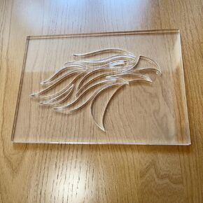 Eagle Router Inlay Template, 7 x 5 inches, 1/4 inch Thick Acrylic, Clear Template for Woodworking and Charcuterie Boards