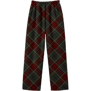 Boys Buffalo Plaid Pants Boys Girls Printed Plaid Pants with Pockets Elastic Waist Plaid Trousers for Christmas 2-14 Years