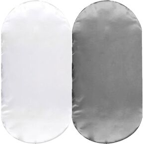 2 Pack Satin Chiffon Bassinet Sheet, Great for Baby Hair, Soft Silk Feeling Sheet for Cradle or Bassinet Pad＆Mattress, for Boys and Girls Gift, for Newborn and Infant, White and Gray