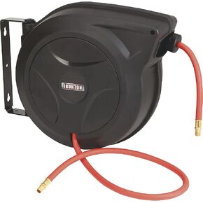 Ironton Auto Return Hose Reel with Auto Guide System- 3/8in. x 50ft. Hybrid Polymer Hose, 300 PSI