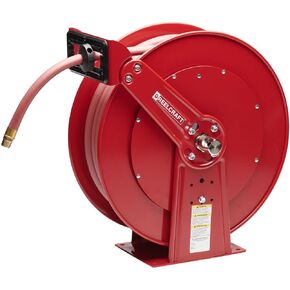 Reelcraft D83075 OLP Heavy Duty Dual Pedestal Hose Reel, 3/4" x 75', 250 Psi, Air/Water Hose Included