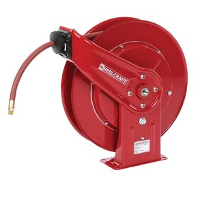 Reelcraft 7925 OLP Heavy Duty Spring Retractable Hose Reel, 3/4" x 25', 250 Psi, Air/Water Hose Included
