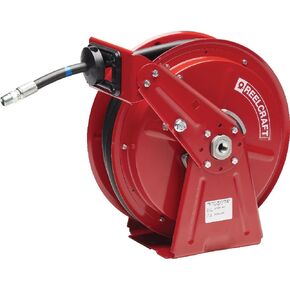 Reelcraft DP7850 OMP ثقيلة الخدمة الثقيلة بكرة خراطيم قاعدة التمثال ، 1/2 "× 50 '، 3000 رطل ، خرطوم الزيت المشمولة