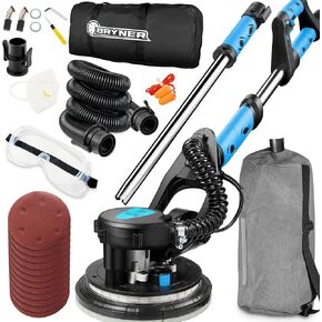 Drywall Sander, Electric Drywall Sander with Vacuum 95% Dust Removal, 800w Power Wall Sander With 12 Pcs Sanding Discs, 6 Variable Speed 500-1800 RPM, Led Light