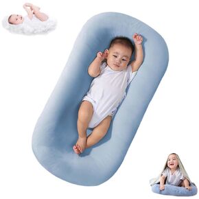 Baby Lounger Pillow Soft Organic Cotton Breathable Lounger for Newborn, Baby Lounger for Newborn, Infant Lounger for Baby Rest & Activity (Pink1)