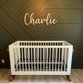 Custom Wooden Baby Name Sign for Nursery, 10-20 Inch Size Customizable Letters for Wall Decor, Personalized Kids Room Decor Christmas Birthday Gift