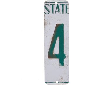 Antique Retro License Plate Indiviidual Alphabet Monogram Wall Letters Use with Wall Mounted Mailboxes, Mancave, Garage Spell Name or Initials Unique Nursery to Teenagers Room (4)