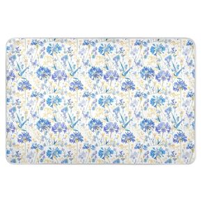 Blue Yellow Flowers Extra Large Resuable Changing Pad Covers Highly Absorbent Potty Training Mats Anti-Lip Pee Mats for Infant Baby 52" L x 34" W