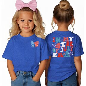 Kekemi Toddler Girls 4th من يوليو قمصان في الرابع من يوليو من عصر العلم الأمريكي Tees USA Day Independence Tops in Kuwait