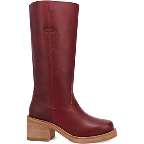 Dingo Womens Fagabond Round Toe سحب على أحذية غير رسمية الركبة عالية منتصف الكعب 2-3 " - بني