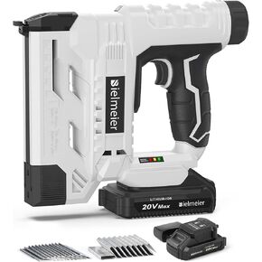 20V Nail Gun Battery Powered, 18 Gauge 2 in 1 Cordless Brad Nailer Stapler for Upholstery and Carpentry, Upgraded Electric Staple Gun Include 2.0Ah Battery, 1600 Staples and Nails