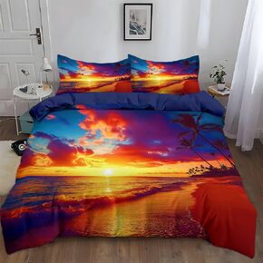 3Pcs Fantasy Underwater Animal Sardine Swirl Duvet Cover California King Bedding Sets, Dark Blue Soft Microfiber Quilt Cover, 2 Pillow Cases for Boys Girls Toddler Kids Bedding