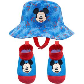 Disney Mickey Mouse Sunny Fun Swim Hat and Booties Set 0-12 Months Blue-red
