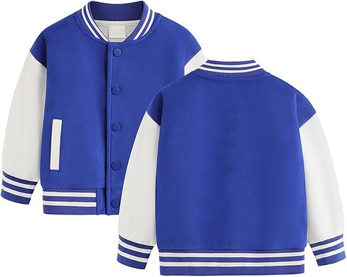 Toddler Baby Boy Girl Baseball Jacket Y2𝚔 Varsity Bomber Jackets Print Color Block Button Letterman in Saudi Arabia