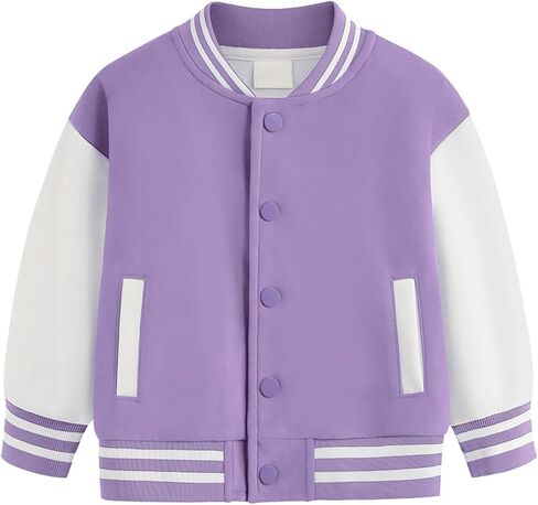 Toddler Baby Boy Girl Baseball Jacket Y2𝚔 Varsity Bomber Jackets Print Color Block Button Letterman in Saudi Arabia