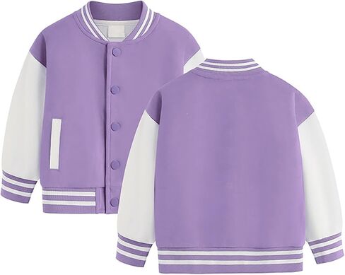 Toddler Baby Boy Girl Baseball Jacket Y2𝚔 Varsity Bomber Jackets Print Color Block Button Letterman in Saudi Arabia