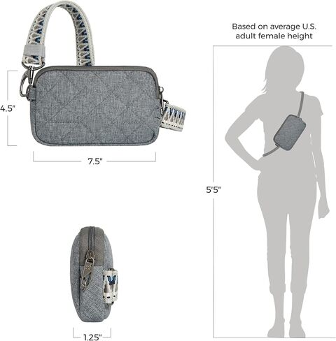 Travelon Boho Anti-Theft Phone Sling, Gray Heather in Saudi Arabia