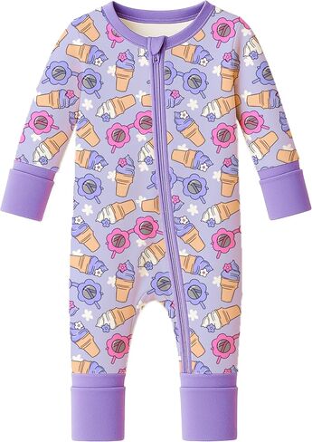 ITSY BITSY BOUTIQUE Viscose Bamboo Baby Pajamas - Boys and Girls Footie Sleeper Convertible 2-Way Zipper Sleeper in Kuwait
