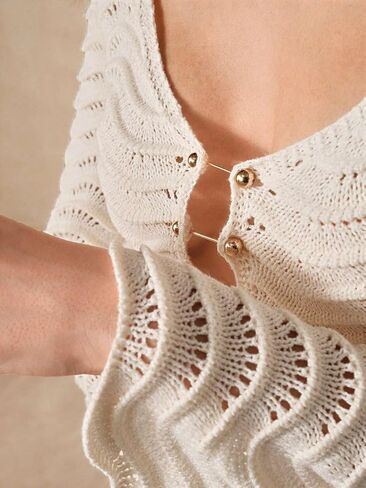 swimsuit coverup for women Knit Hollow Out Shaped Sleeve Beach Sweater Dress in Saudi Arabia