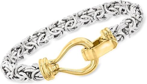 Ross-Simons Two-Tone Sterling Silver Byzantine Bracelet. 8 inches in Saudi Arabia