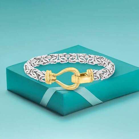Ross-Simons Two-Tone Sterling Silver Byzantine Bracelet. 8 inches in Saudi Arabia